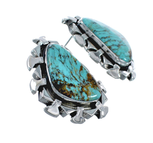 Native American Sterling Silver Turquoise Post Earrings AX128148